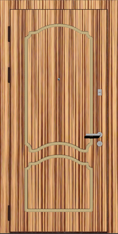 Уличная входная дверь с отделкой шпон G6 зебрано